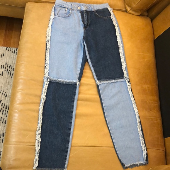 THE RAGGED PRIEST Mom Jeans in Patchwork Denim Women's 26 - Picture 4 of 10